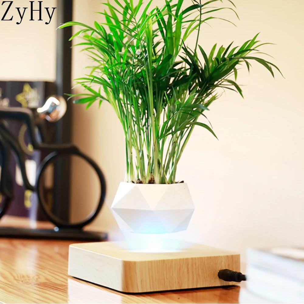 Levitating Air Bonsai Pot with Magnetic Suspension for Floating Plants - Elegant Desk Decor Planter
