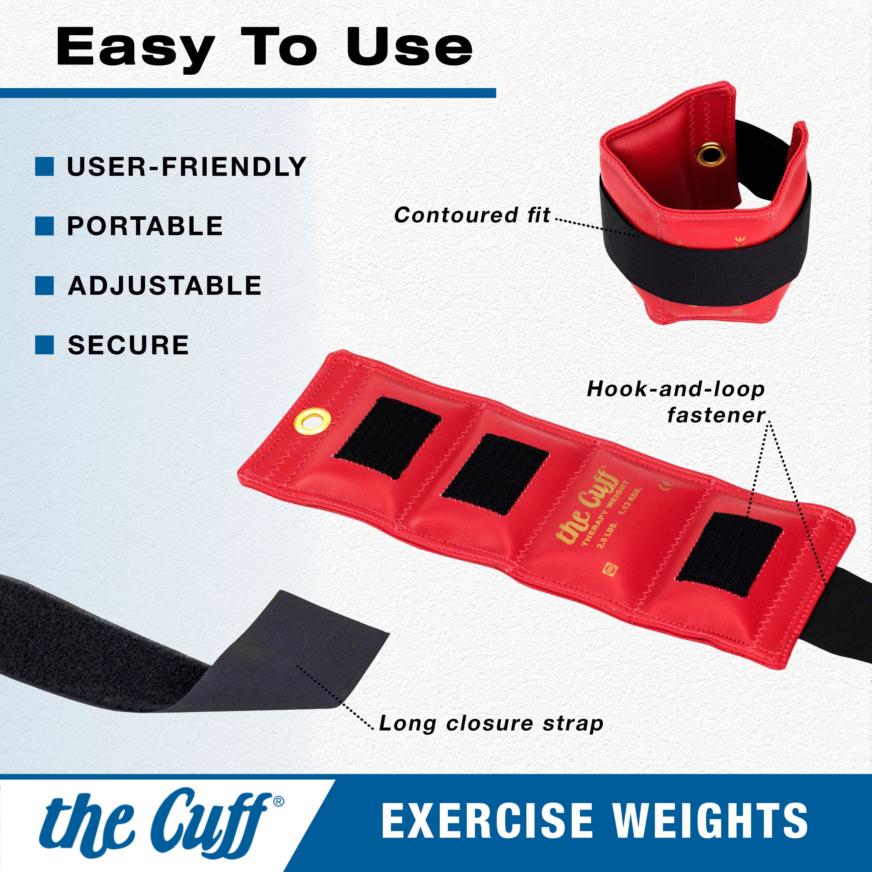 Original Adjustable Ankle and Wrist Weight for Yoga, Dance, Running, Cardio, Aerobics, Toning, and Physical Therapy. .25 Lb , White