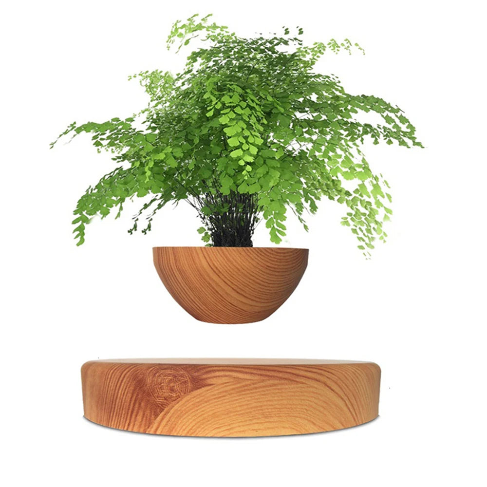 Levitating Air Bonsai Pot with Magnetic Suspension for Floating Plants - Elegant Desk Decor Planter