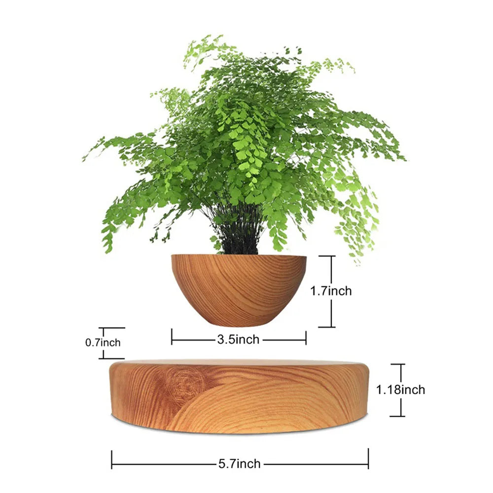 Levitating Air Bonsai Pot with Magnetic Suspension for Floating Plants - Elegant Desk Decor Planter