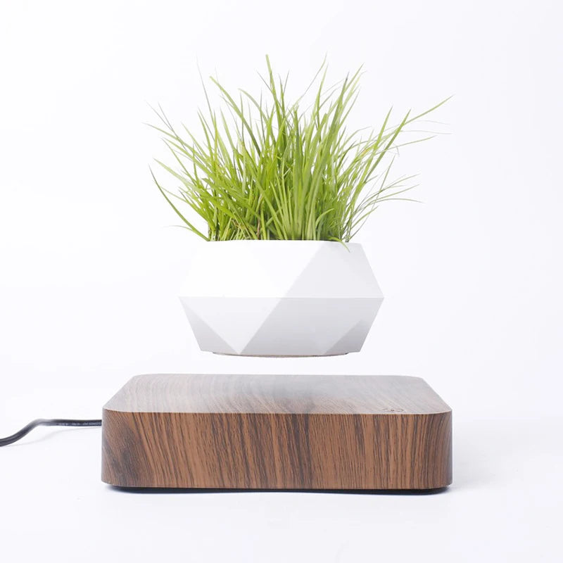 Levitating Air Bonsai Pot with Magnetic Suspension for Floating Plants - Elegant Desk Decor Planter